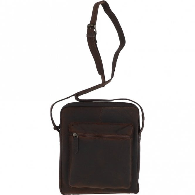 ashwood leather Tablet Friendly Medium Vintage Leather Body Bag Brown: Paddy