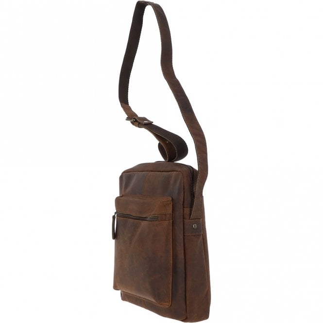 Ashwood Leather Tablet Friendly Medium Vintage Leather Body Bag Tan: Paddy