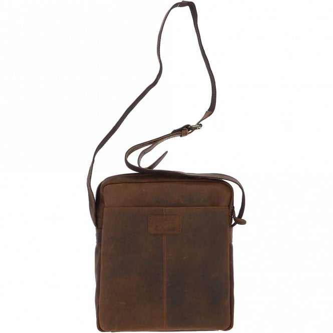Ashwood Leather Tablet Friendly Medium Vintage Leather Body Bag Tan: Paddy