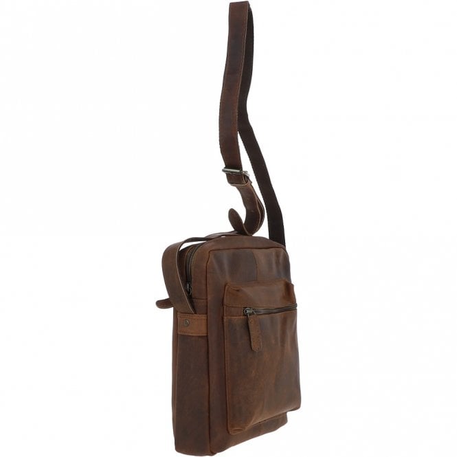 Ashwood Leather Tablet Friendly Medium Vintage Leather Body Bag Tan: Paddy
