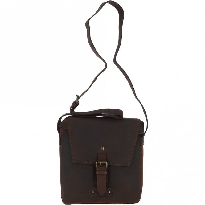 ashwood leather Tablet Friendly Medium Vintage Leather Messenger Bag Brown: Monti