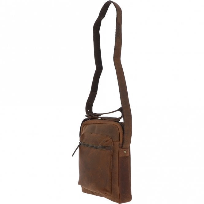 Ashwood Leather Tablet Friendly Small Vintage Leather Body Bag Tan: Patty