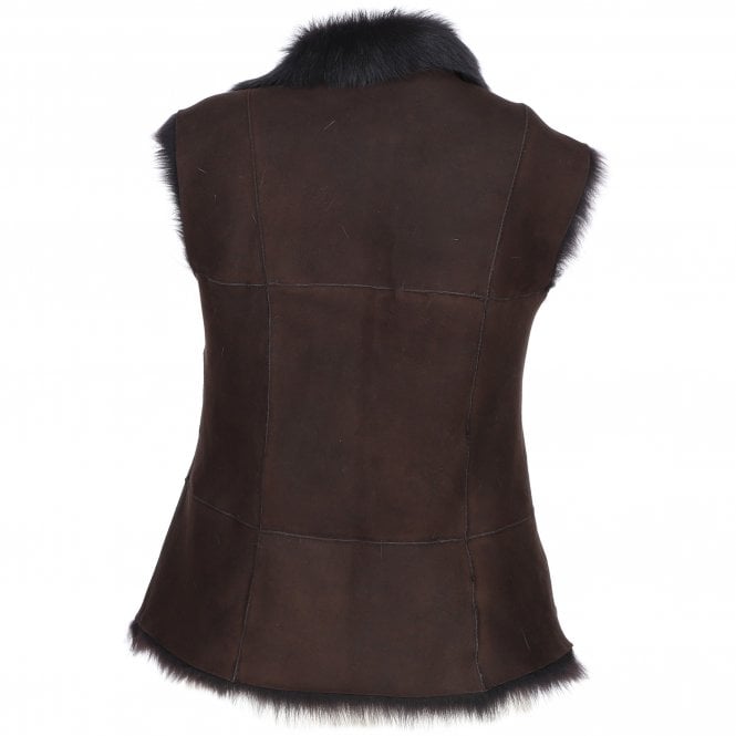 Ashwood Leather Toscana Suede Leather Gilet Brn/Brn : Kashmina