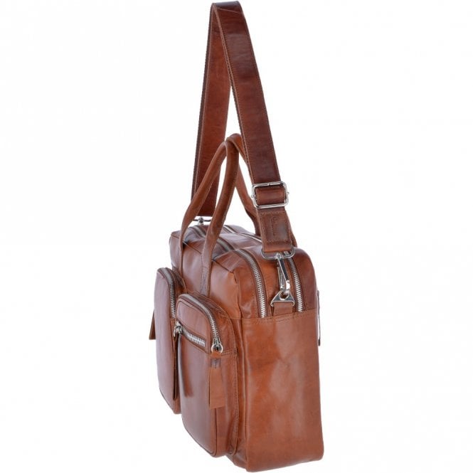 Ashwood Leather Two Section Oily Hunter Leather Work Bag Tan : 1662