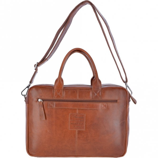 Ashwood Leather Two Section Oily Hunter Leather Work Bag Tan : 1662
