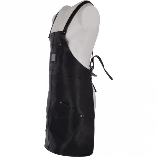 Ashwood Leather Unisex Cross Back Leather Apron Black : Odell