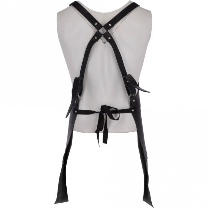 Ashwood Leather Unisex Cross Back Leather Apron Black : Odell