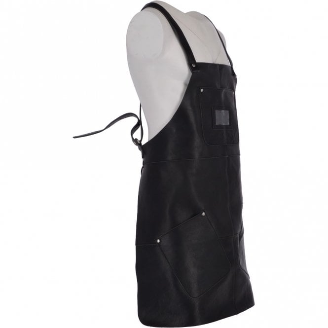 Ashwood Leather Unisex Cross Back Leather Apron Black : Odell