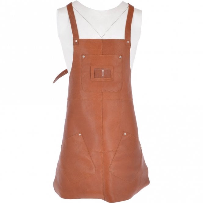 ashwood leather Unisex Cross Back Leather Apron Tan : Odell