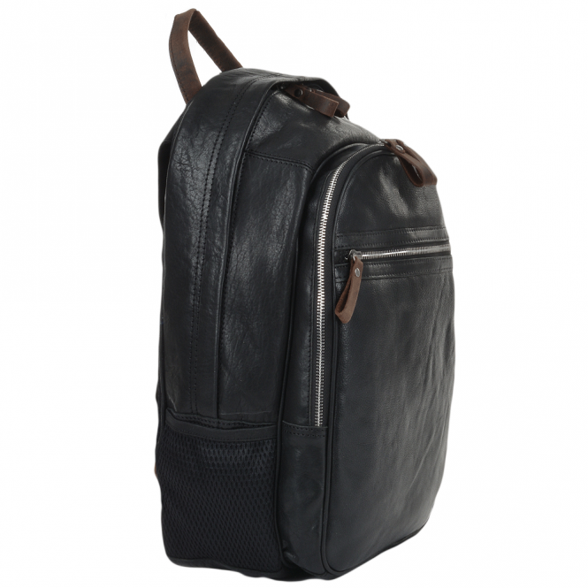 Ashwood Leather Unisex Leather Backpack Black/mud : 4555