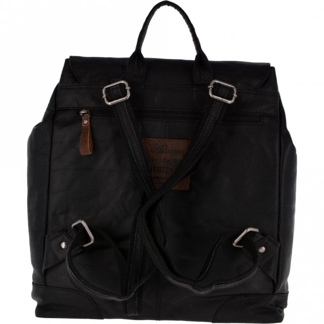 Ashwood Leather Unisex Leather Vintage Backpack Black/mud: F-86