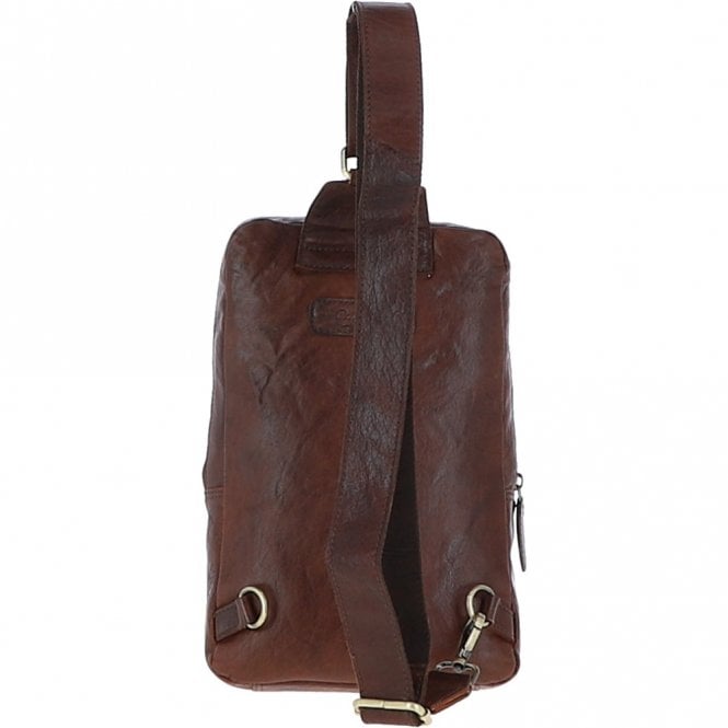 Ashwood Leather Unisex Medium Luxury Leather Sling Bag Brandy : G-39