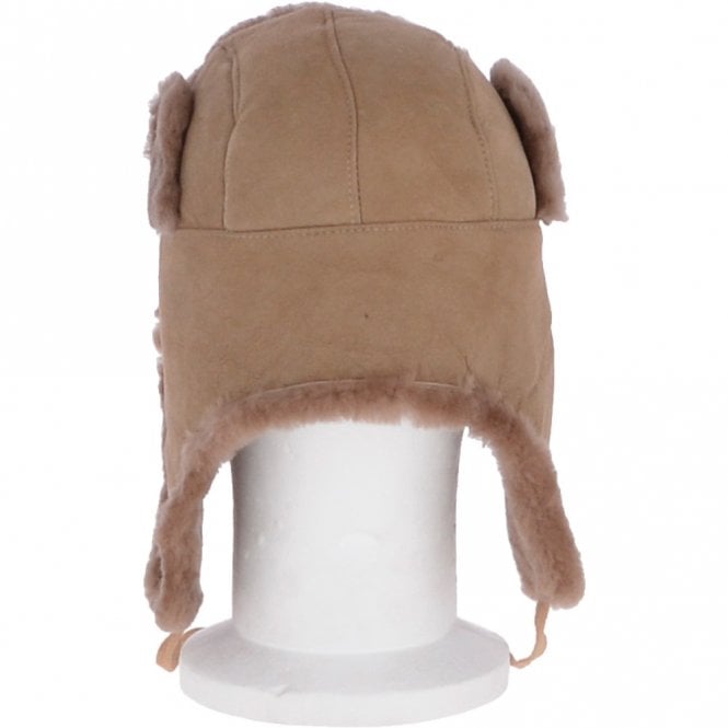 Ashwood Leather Unisex Sheepskin Trapper Hat Beige : Barin