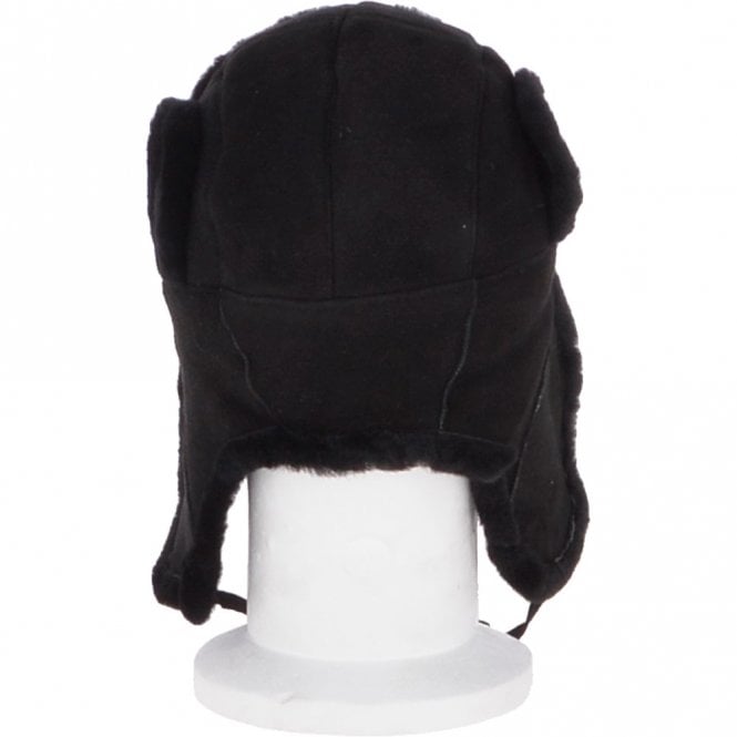 Ashwood Leather Unisex Sheepskin Trapper Hat Black : Barin