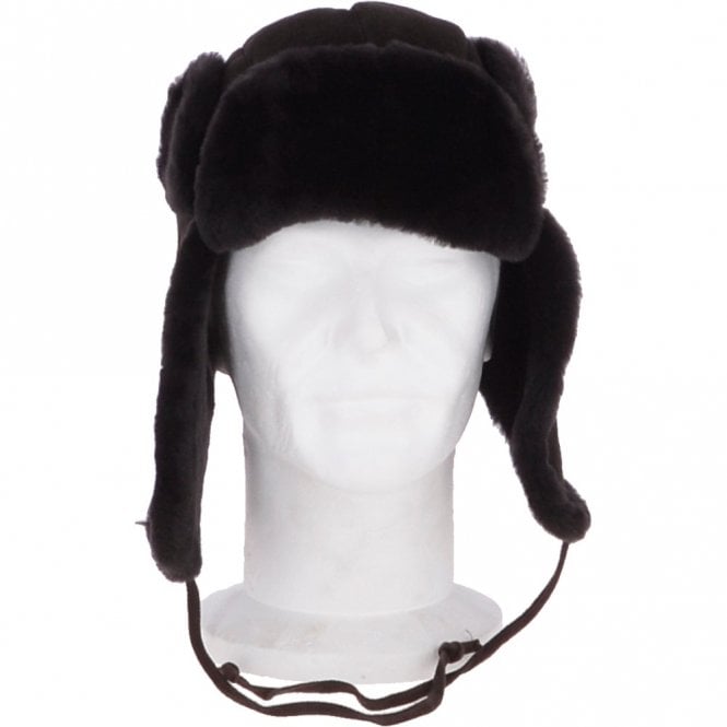 ashwood leather Unisex Sheepskin Trapper Hat Brown: Barin