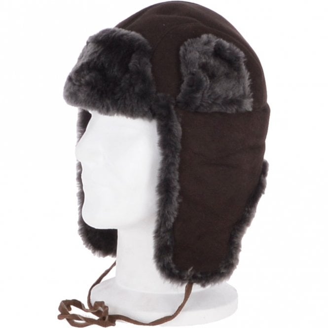 Ashwood Leather Unisex Sheepskin Trapper Hat Brown/Brissa : Barin