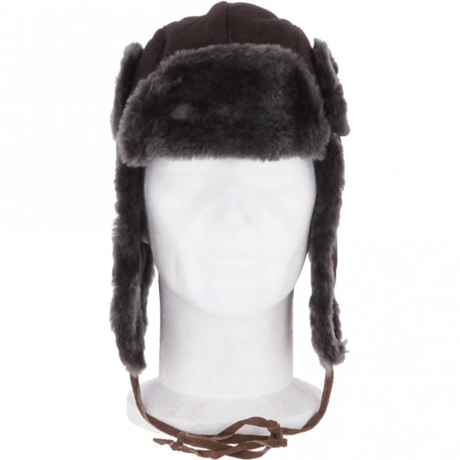 ashwood leather Unisex Sheepskin Trapper Hat Brown/Brissa : Barin