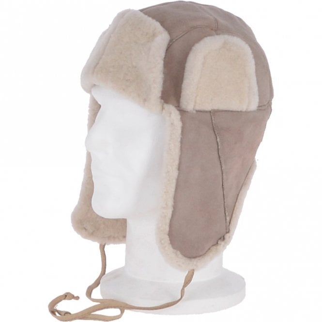 Ashwood Leather Unisex Sheepskin Trapper Hat Stone: Barin