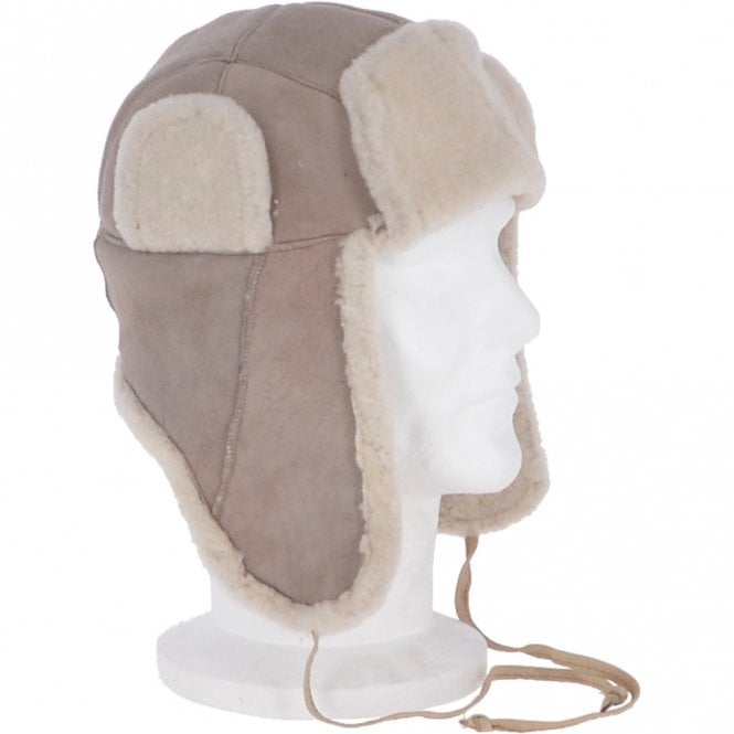 Ashwood Leather Unisex Sheepskin Trapper Hat Stone: Barin