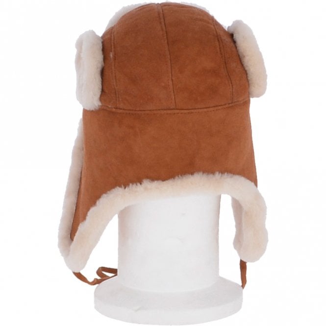 Ashwood Leather Unisex Sheepskin Trapper Hat Tan/ Cream: Barin