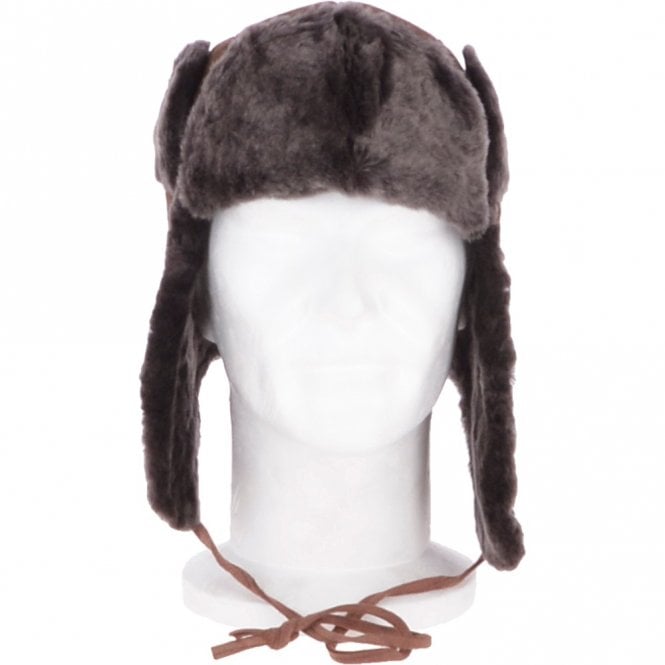 ashwood leather Unisex Sheepskin Trapper Hat Tobacco : Barin