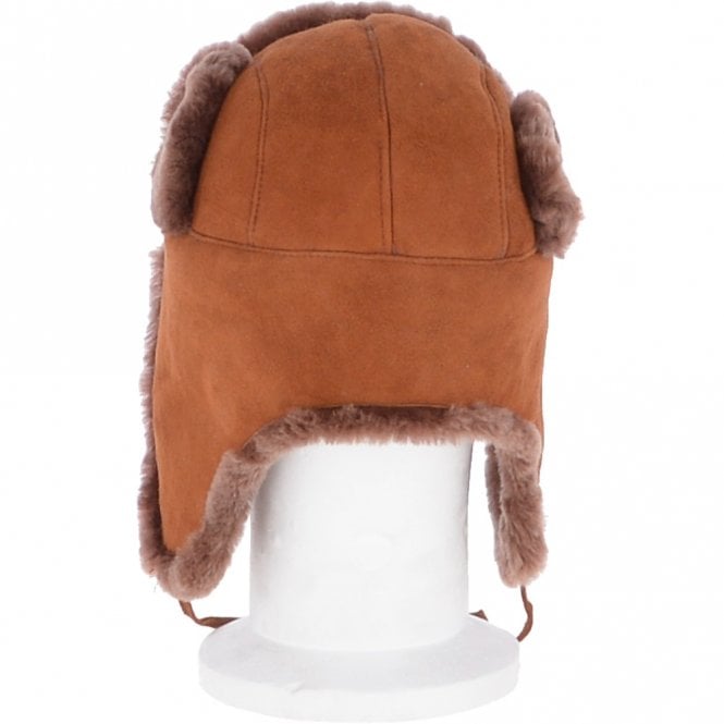 Ashwood Leather Unisex Sheepskin Trapper Hat Whisky : Barin