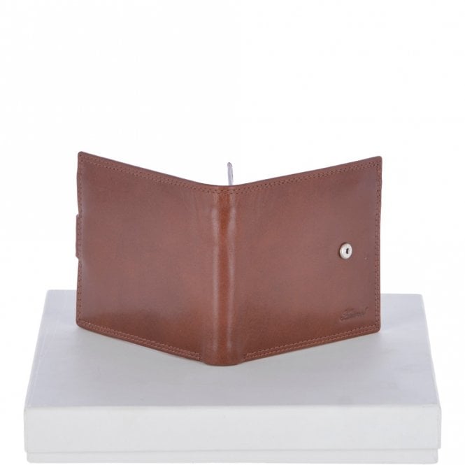 Ashwood Leather Vegetable Tanned 8 Card ID & Coins & Zip Billfold Tab Leather Wallet Tan : 1258-VT