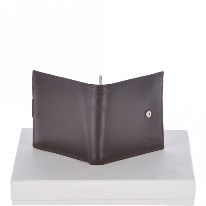 Ashwood Leather Vegetable Tanned 8 Card ID & Coins & Zip Billfold Tab Leather Wallet Brown : 1258-VT