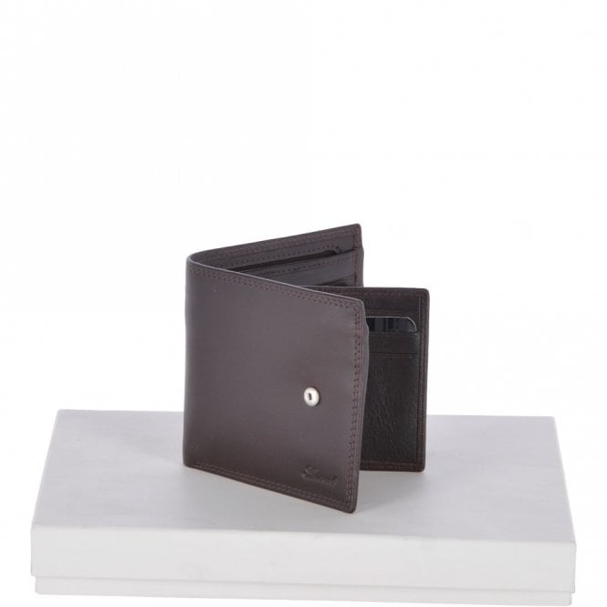 Ashwood Leather Vegetable Tanned 8 Card ID & Coins & Zip Billfold Tab Leather Wallet Brown : 1258-VT