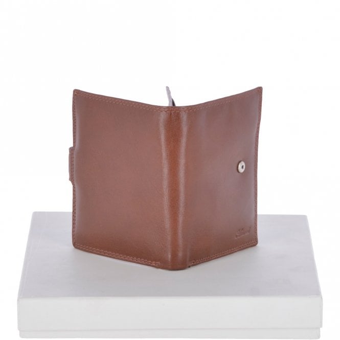 Ashwood Leather Vegetable Tanned Flip Side 6 Card ID & Coins Dual Bill Fold Tab Leather Wallet Tan : 1246-VT