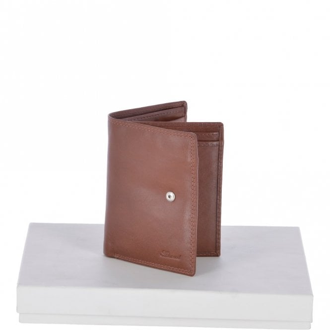 Ashwood Leather Vegetable Tanned Flip Side 6 Card ID & Coins Dual Bill Fold Tab Leather Wallet Tan : 1246-VT