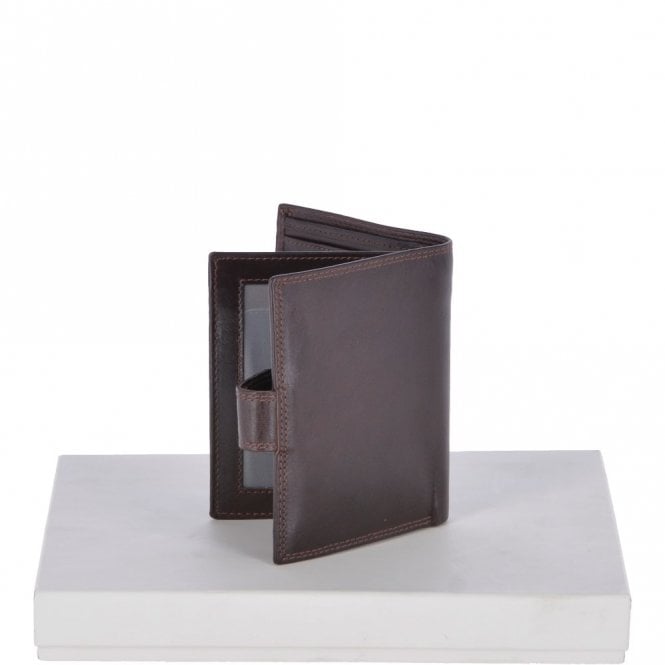 Ashwood Leather Vegetable Tanned Flip Side 6 Card ID & Coins Dual Bill Fold Tab Leather Wallet Brown : 1246-VT