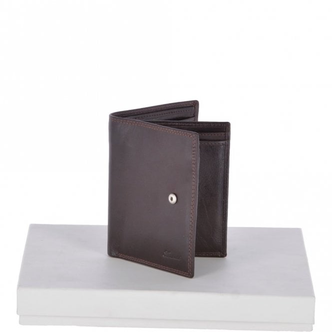 Ashwood Leather Vegetable Tanned Flip Side 6 Card ID & Coins Dual Bill Fold Tab Leather Wallet Brown : 1246-VT