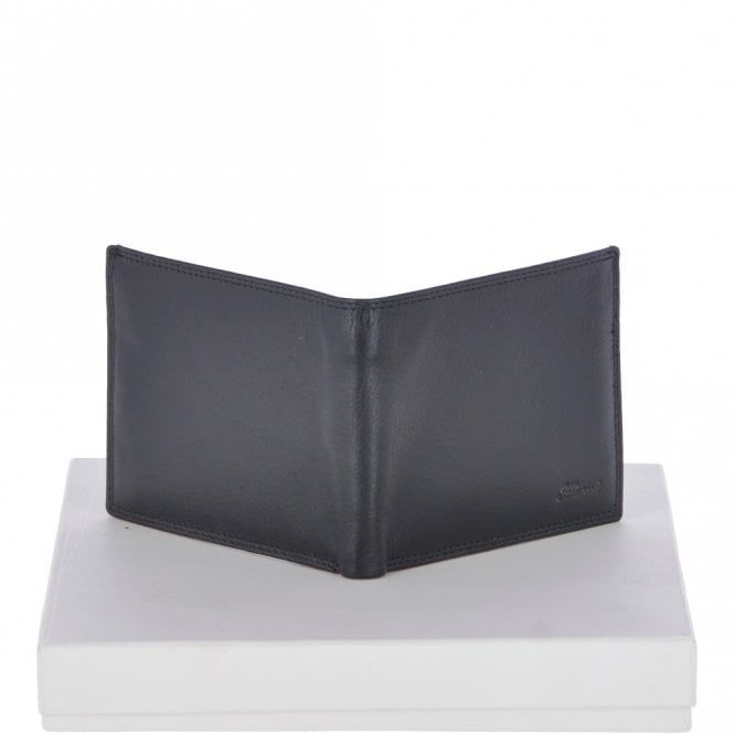 Ashwood Leather Vegetable Tanned Leather Classic 8 Card Bill Fold Wallet Black : 1211-VT