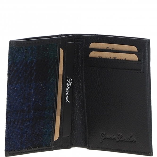 Ashwood Leather Versatile Ashwood Leather X Harris Tweed RFID Secure Wallet Black/Watch: TW-17-03-BW