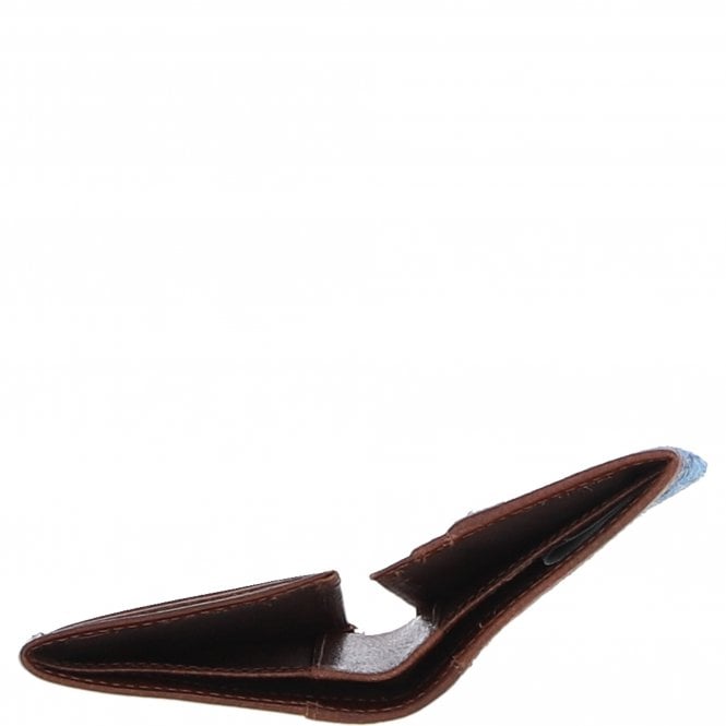 Ashwood Leather Versatile Ashwood Leather X Harris Tweed RFID Secure Wallet Tan/LT Blue: TW-17-05-TB