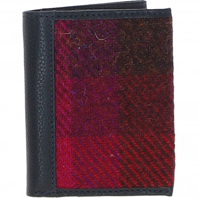 ashwood leather Versatile Ashwood Leather x Harris Tweed RFID Secure Wallet Navy/Pink: TW-17-06-NP