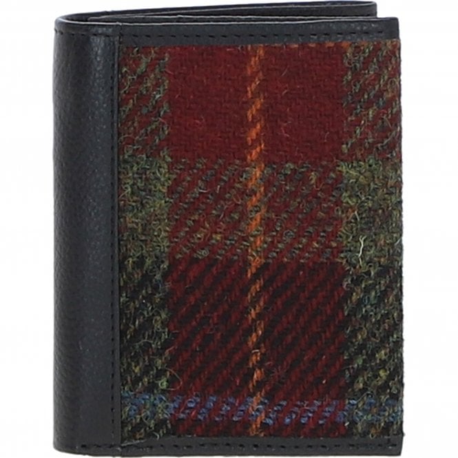 ashwood leather Versatile Ashwood Leather x Harris Tweed RFID Secure Wallet Black/Green/Red: TW-17-07-BR