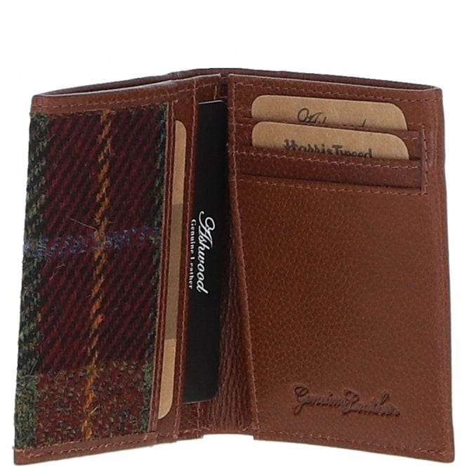 Ashwood Leather Versatile Ashwood Leather X Harris Tweed RFID Secure Wallet Tan/Green/Red: TW-17-08-TR