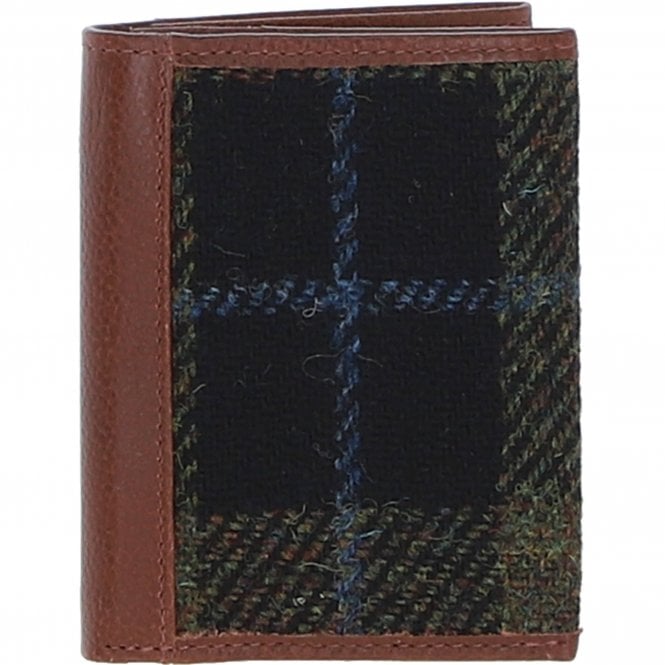 ashwood leather Versatile Ashwood Leather x Harris Tweed RFID Secure Wallet Tan/Green/Red: TW-17-08-TR