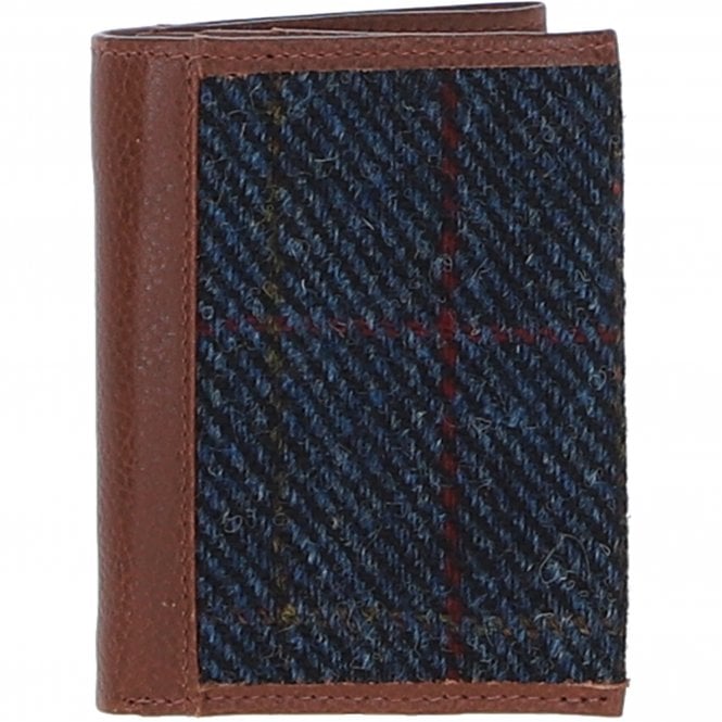 ashwood leather Versatile Ashwood Leather x Harris Tweed RFID Secure Wallet Tan/Navy: TW-17-011-TN