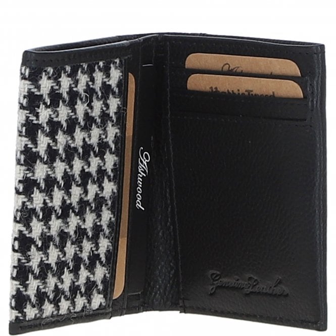 Ashwood Leather Versatile Ashwood Leather X Harris Tweed RFID Secure Wallet Black/White: TW-17-012-BW
