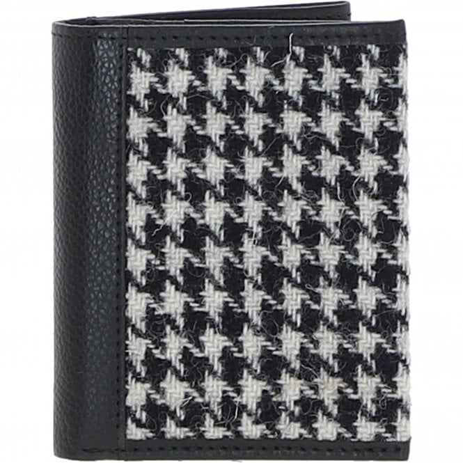 ashwood leather Versatile Ashwood Leather x Harris Tweed RFID Secure Wallet Black/White: TW-17-012-BW