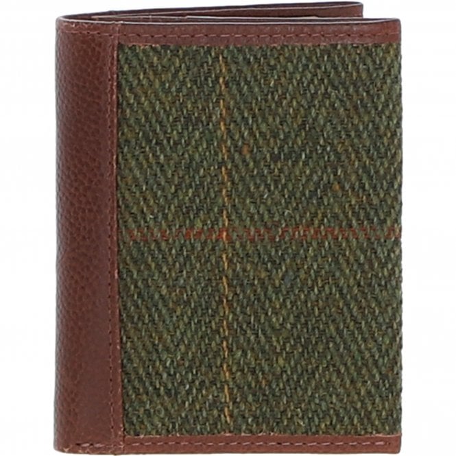 ashwood leather Versatile Ashwood Leather x Tweed RFID Secure Wallet Tan/Green Check: TW-17-010-TGNH