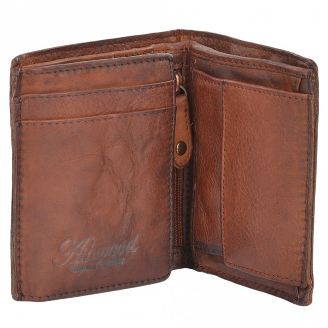 Ashwood Leather Vintage Dipped 7 Card Bill Fold Leather Wallet Rust : 1779