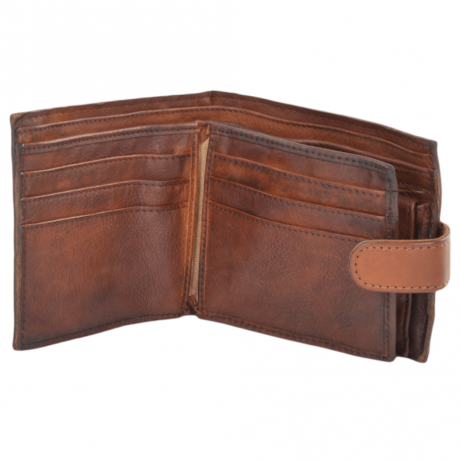 Ashwood Leather Vintage Dipped 9 Card Bill Fold Leather Wallet Rust : 1775