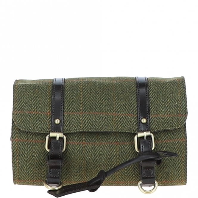 Ashwood Leather Vintage Oily Hanging Leather Wash Bag Tweed : Liam WB