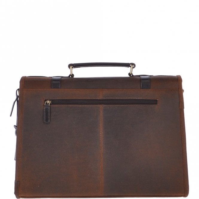 Ashwood Leather Vintage Oily Hunter Leather Briefcase Brown: Walter