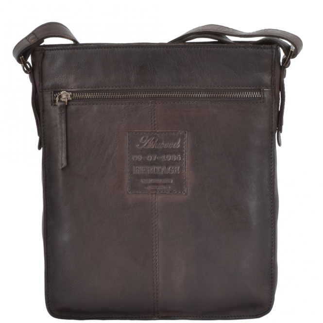 Ashwood Leather Vintage Wash Leather A4 Side Bag Brown : 7994