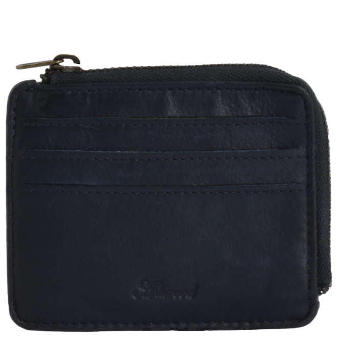 Ashwood Leather Vintage Wash Slim Leather Wallet Navy : 1364